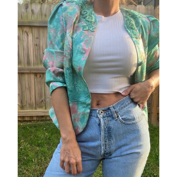 Reworked Vintage Beaded Brocade Jacket — One of a Kind - Picture 2 of 13